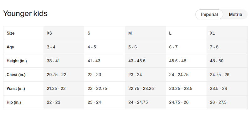 nikesizechart